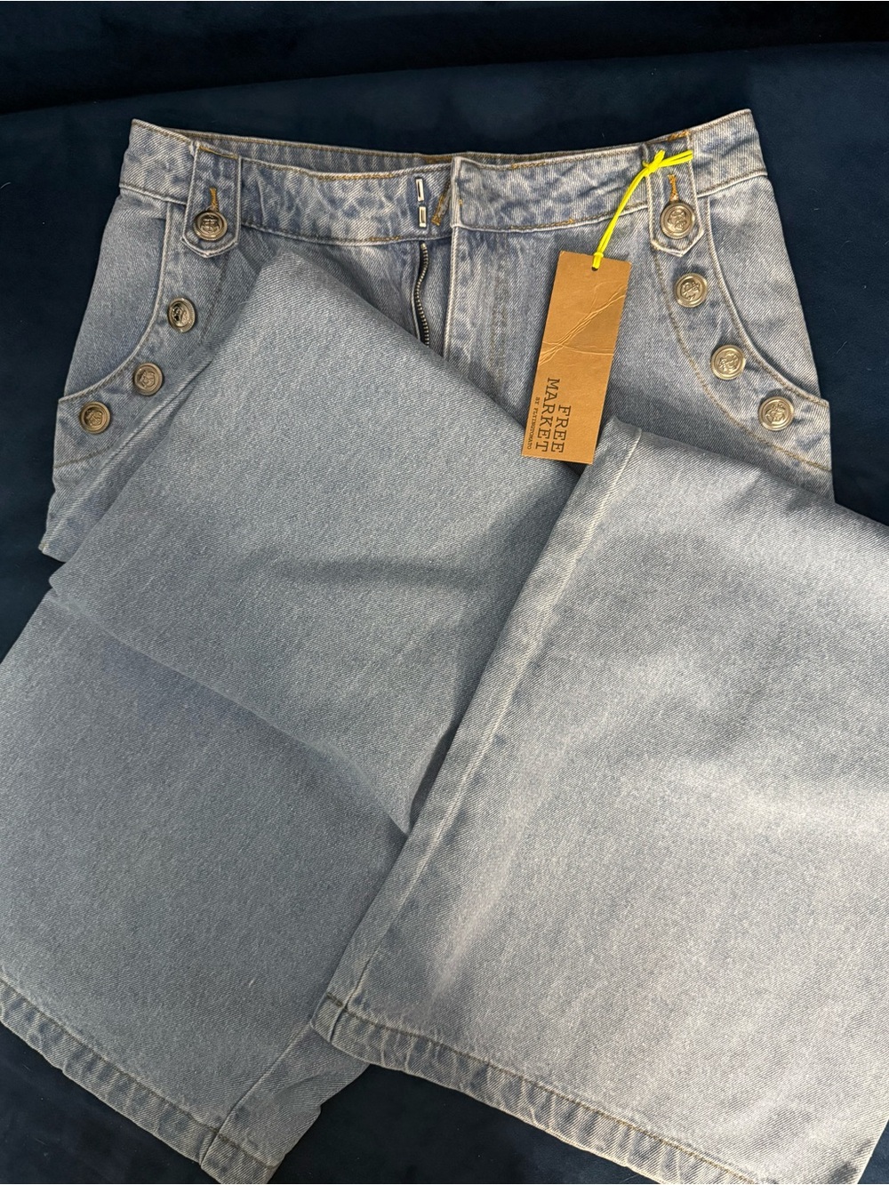 High-Waist Light Blue Button-Front Women’s Jeans